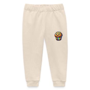 Muffin Cartoon - Baby Organic Sweatpants by Stanley/Stella - soft Ecru - Front