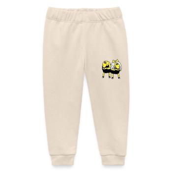 2 sheep couple tired angry upset offended - Baby Organic Sweatpants by Stanley/Stella - soft Ecru - Front