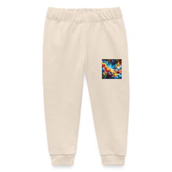 Bright Dust Clouds Art - Baby Organic Sweatpants by Stanley/Stella - soft Ecru - Front