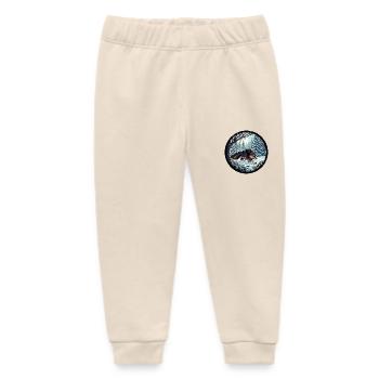Wolf in snow forest - Baby Organic Sweatpants by Stanley/Stella - soft Ecru - Front