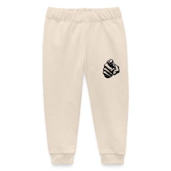 Classic Iconic Finger Pointing Hand Gesture - Baby Organic Sweatpants by Stanley/Stella - soft Ecru - Front