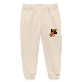 Hot Dog Sunglasses - Baby Organic Sweatpants by Stanley/Stella - soft Ecru - Front