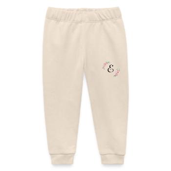 Rosa Blumenbuchstabe - Baby Organic Jogginghose Baby Tumbler von Stanley/Stella - Natur - Vorne