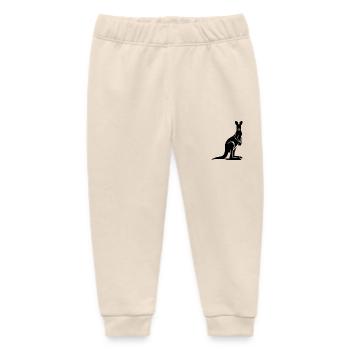 Wildtier Silhouette mit typischer Känguru Pose - Baby Organic Jogginghose Baby Tumbler von Stanley/Stella - Natur - Vorne