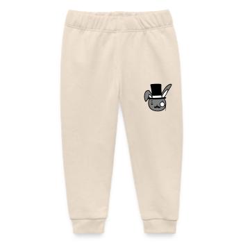 Mr. Bunny Gentleman Top Hat Monocle Glasses - Baby Organic Sweatpants by Stanley/Stella - soft Ecru - Front