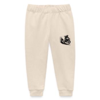 Motocross Dirt Bike Jump with Dust and Dynamics - Baby Organic Sweatpants by Stanley/Stella - soft Ecru - Front