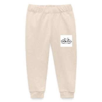 In the rhythm of the mountains: mountain biking & heartbeat - Baby Organic Sweatpants by Stanley/Stella - soft Ecru - Front