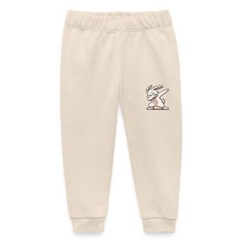 Rabbit Rabbit Dabbing - Baby Organic Sweatpants by Stanley/Stella - soft Ecru - Front