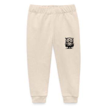 Morgenmuffel Eule - Bin ich wach? – Keine Ahnung - Baby Organic Jogginghose Baby Tumbler von Stanley/Stella - Natur - Vorne