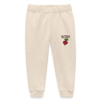 Beetroot with a vegetable - Baby Organic Sweatpants by Stanley/Stella - soft Ecru - Front