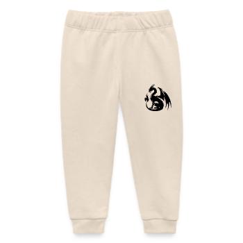 Giant angry dragon with huge wings - Baby Organic Sweatpants by Stanley/Stella - soft Ecru - Front