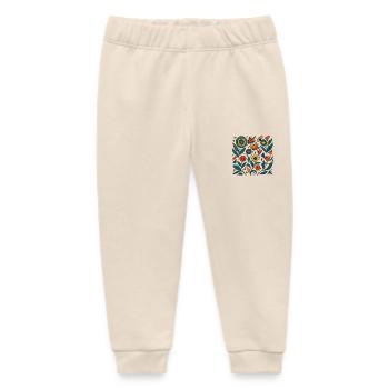 Flowers abstract - Baby Organic Sweatpants by Stanley/Stella - soft Ecru - Front
