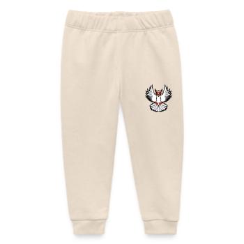 Owl Bird Eagle Owl Night Bird Barn Owl Flying Cool - Baby Organic Sweatpants by Stanley/Stella - soft Ecru - Front