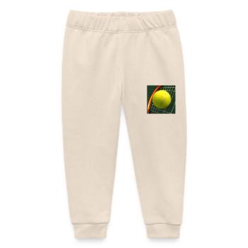 Tennis racket and tennis ball - Baby Organic Sweatpants by Stanley/Stella - soft Ecru - Front