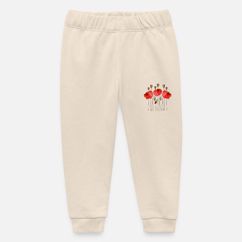 Fleur - Pantalon de jogging bébé bio Stanley/Stella - écru doux