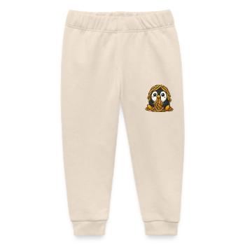 Funny Penguin Spaghetti Noodles Pasta Italy - Baby Organic Sweatpants by Stanley/Stella - soft Ecru - Front