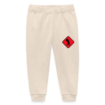 Octopus Danger Sign Caution Warning - Baby Organic Sweatpants by Stanley/Stella - soft Ecru - Front
