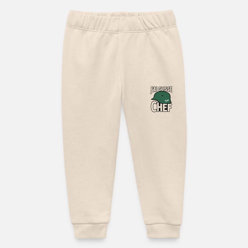j’ai Glissé chef - Pantalon de jogging bébé bio Stanley/Stella - écru doux