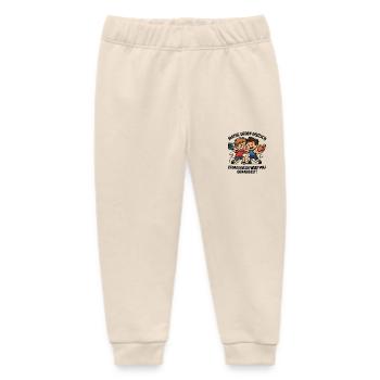 Math German Duel Wrestling - Baby Organic Sweatpants by Stanley/Stella - soft Ecru - Front