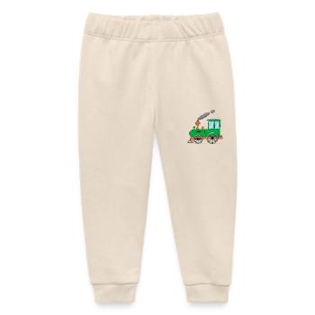 Train pour enfants chemin de fer vert - Pantalon de jogging bébé bio Stanley/Stella - écru doux - Devant