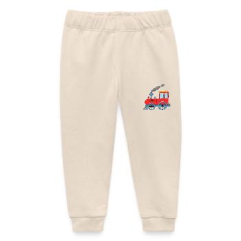 Children's train railway red - Baby Organic Sweatpants by Stanley/Stella - soft Ecru - Front