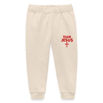 Team jesus cross - Baby Organic Sweatpants by Stanley/Stella - soft Ecru - Front