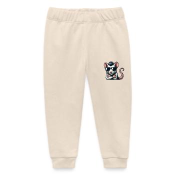 Cool Rat Mouse Sunglasses 50s 60s - Baby Organic Sweatpants by Stanley/Stella - soft Ecru - Front