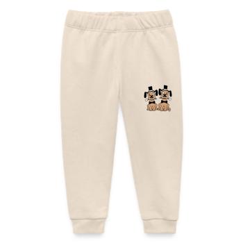 2 Hunde Herr Sir Zylinder Hut Monokel Brille Reich - Baby Organic Jogginghose Baby Tumbler von Stanley/Stella - Natur - Vorne