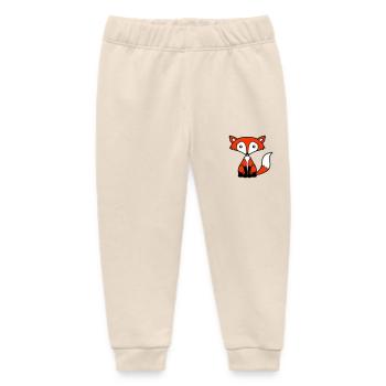 Fox Red Fox Wild Animal Clever Forest Inhabitants - Baby Organic Sweatpants by Stanley/Stella - soft Ecru - Front