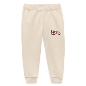 America Flag - Baby Organic Sweatpants by Stanley/Stella - soft Ecru - Front