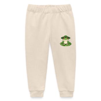 Süßer Frosch mit Hut - Baby Organic Jogginghose Baby Tumbler von Stanley/Stella - Natur - Vorne