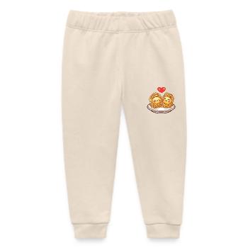 Pasta Pasta Couple Love Heart Comic - Baby Organic Sweatpants by Stanley/Stella - soft Ecru - Front