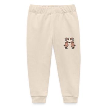 2 Hunde Dicker Bauch Übergewicht Tanzen Zusammen - Baby Organic Jogginghose Baby Tumbler von Stanley/Stella - Natur - Vorne