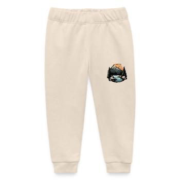 Mountains Outdoor Landscape - Baby Organic Sweatpants by Stanley/Stella - soft Ecru - Front