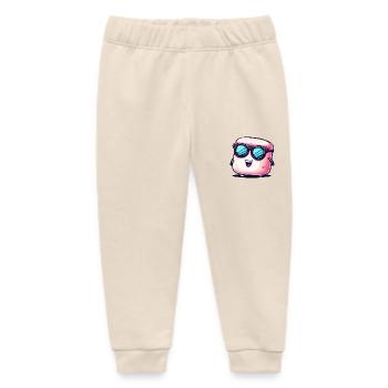 Cooler Marshmallow mit Sonnenbrille: Lässiges Desi - Baby Organic Jogginghose Baby Tumbler von Stanley/Stella - Natur - Vorne