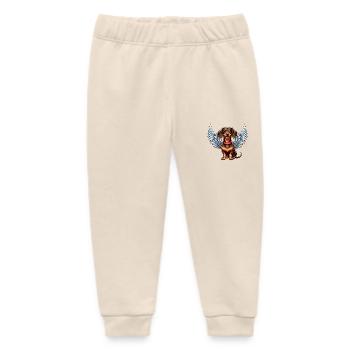 Süßer Dackel-Engel Herrchen und Frauchen - Baby Organic Jogginghose Baby Tumbler von Stanley/Stella - Natur - Vorne