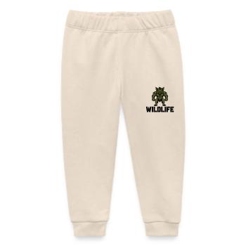 Wild Boar Comic Wildlife - Baby Organic Sweatpants by Stanley/Stella - soft Ecru - Front