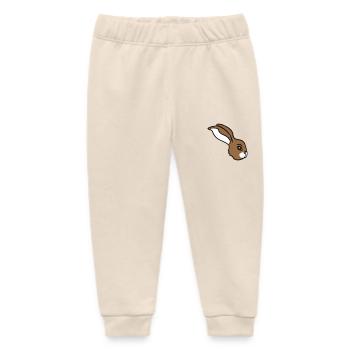 Hase Gesicht guckt seitlich Profil Seitenansicht - Baby Organic Jogginghose Baby Tumbler von Stanley/Stella - Natur - Vorne