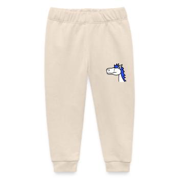 Horse Cute Pony Foal Long Hair Cute Comic - Baby Organic Sweatpants by Stanley/Stella - soft Ecru - Front
