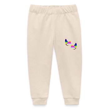 Rainbow Butterfly - Baby Organic Sweatpants by Stanley/Stella - soft Ecru - Front
