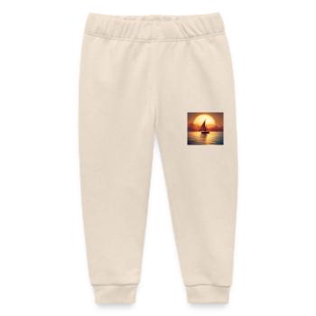 Sailboat at sunset - Square - Baby Organic Sweatpants by Stanley/Stella - soft Ecru - Front
