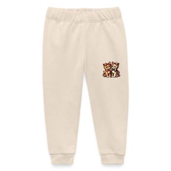 Adorable Bow-Tied Kittens - Baby Organic Sweatpants by Stanley/Stella - soft Ecru - Front