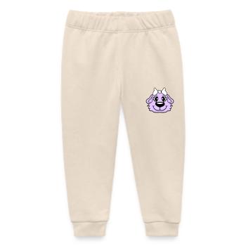 Dog Face Girl Cute Bow Female Woman - Baby Organic Sweatpants by Stanley/Stella - soft Ecru - Front