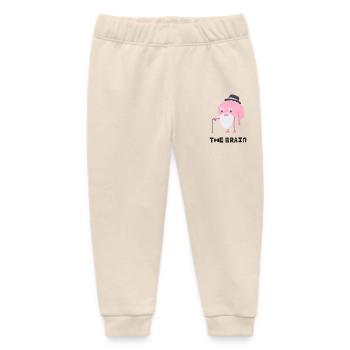 The Brain - Grandpa Brain with Hat and Cane - Baby Organic Sweatpants by Stanley/Stella - soft Ecru - Front
