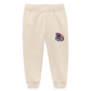 Cyborg Unicorn with Rainbow - Baby Organic Sweatpants by Stanley/Stella - soft Ecru - Front