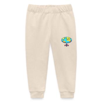 Flat Earth Bat Hide and Seek - Baby Organic Sweatpants by Stanley/Stella - soft Ecru - Front