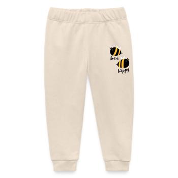 Bee Happy - Baby Organic Sweatpants by Stanley/Stella - soft Ecru - Front