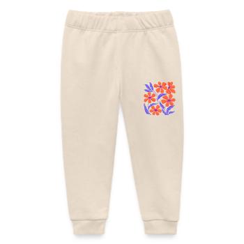 Floral Decor. Customizable - Baby Organic Sweatpants by Stanley/Stella - soft Ecru - Front