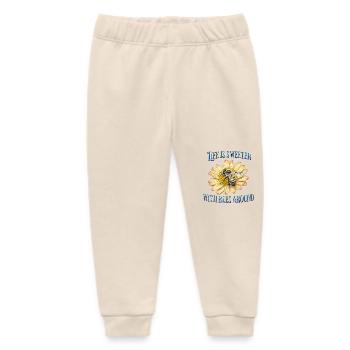 Life is sweeter with bees around - Baby Organic Sweatpants by Stanley/Stella - soft Ecru - Front