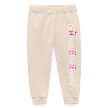 Glücksglühwürmchen - Schrift weiß Frauen Kinder - Baby Organic Jogginghose Baby Tumbler von Stanley/Stella - Natur - Vorne